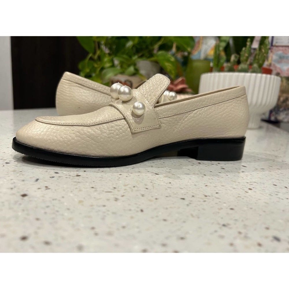 Stuart Weitzman Goldie Loafers with Pearl Embellishments - Picture 2 of 8